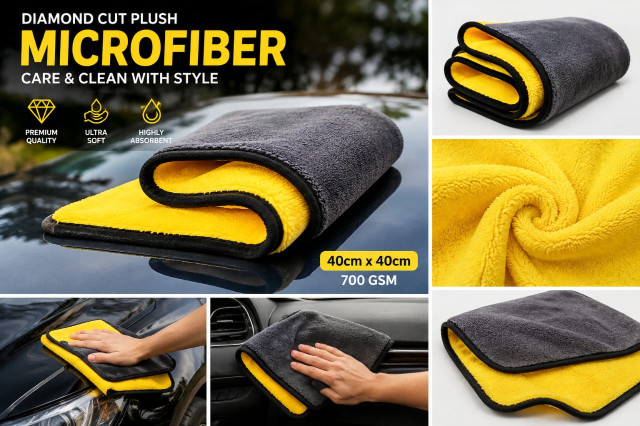 Premium 700 GSM Dual-Sided Microfiber Cleaning Towel – 40×40cm