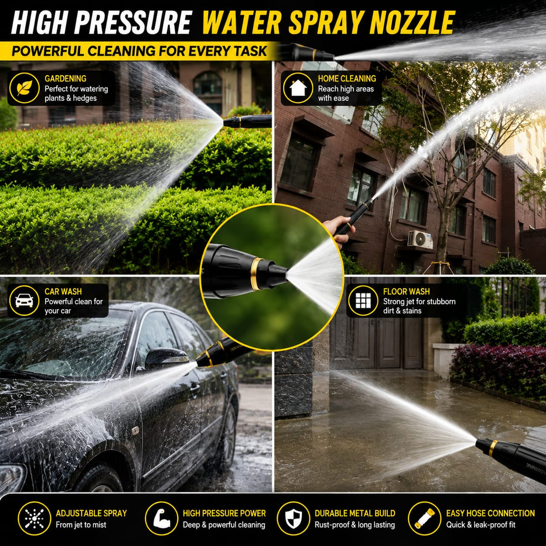High Pressure Water Spray Gun Nozzle-Car Wash&Garden House