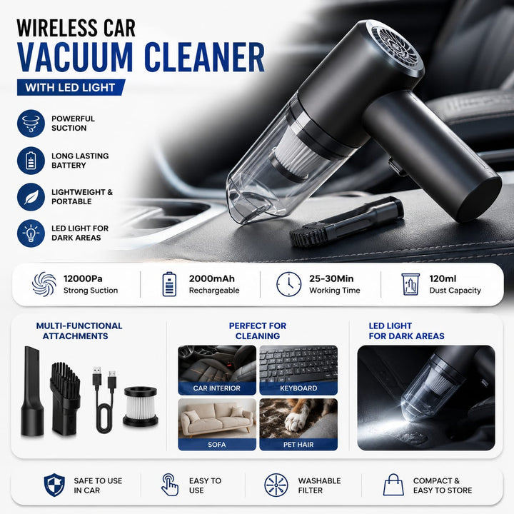 3 IN 1 PORTABLE VACUUM CLEANER WIRELESS HAND-HELD
