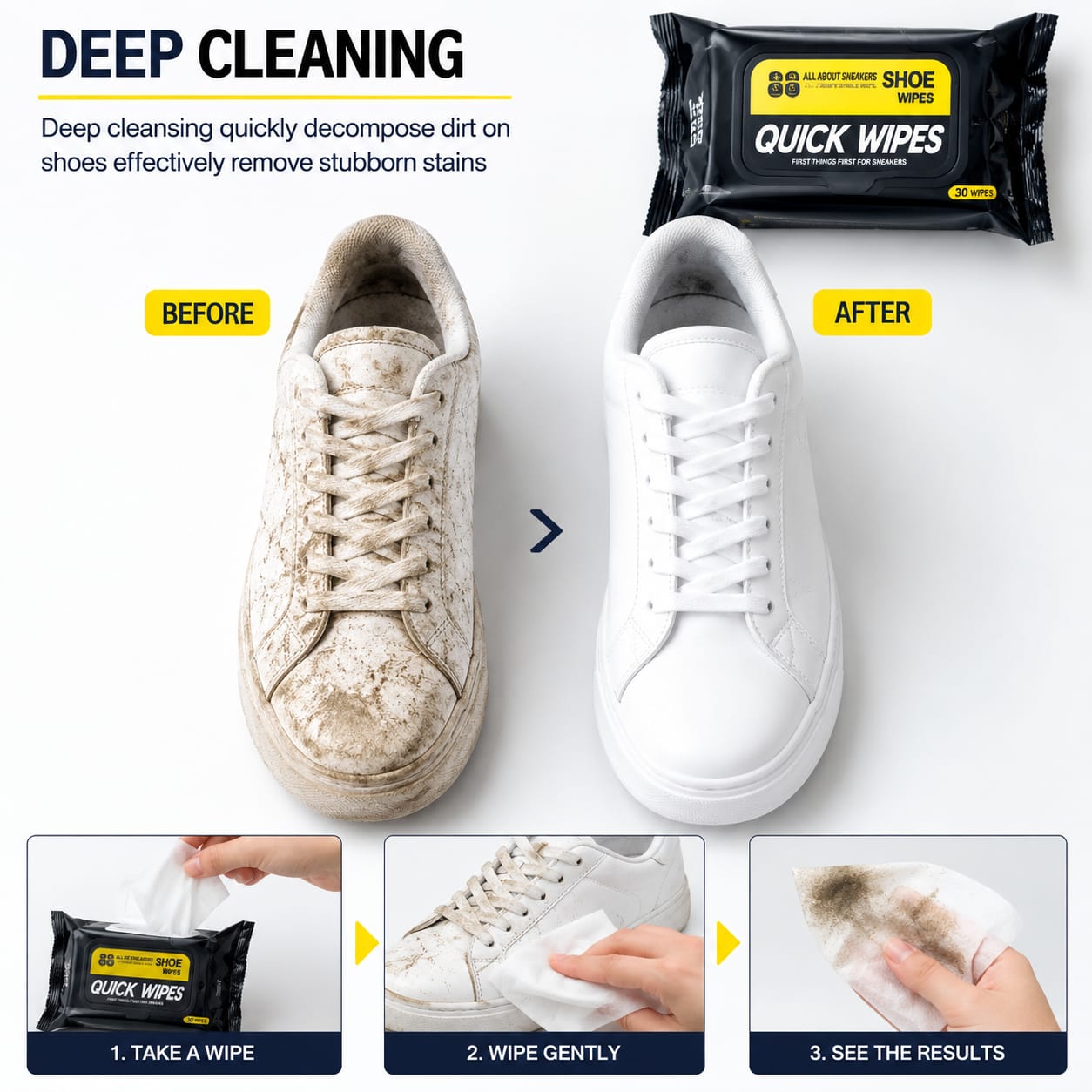 Ro Water Deep Clean Shoe Wipes 36 Pcs