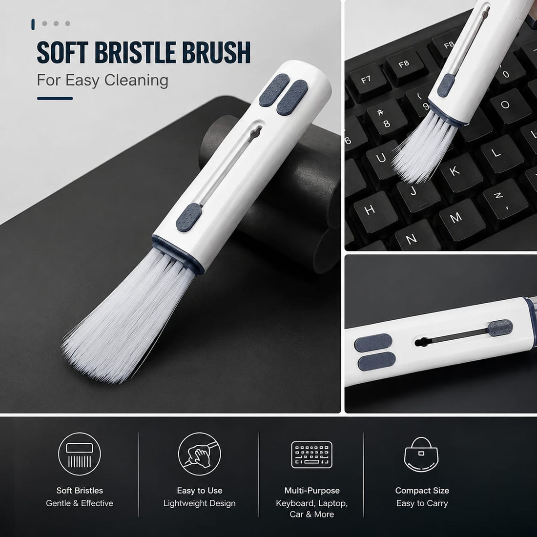 4-in-1 Earphone,keyboard Cleaning Pen With Soft Bristle Brush