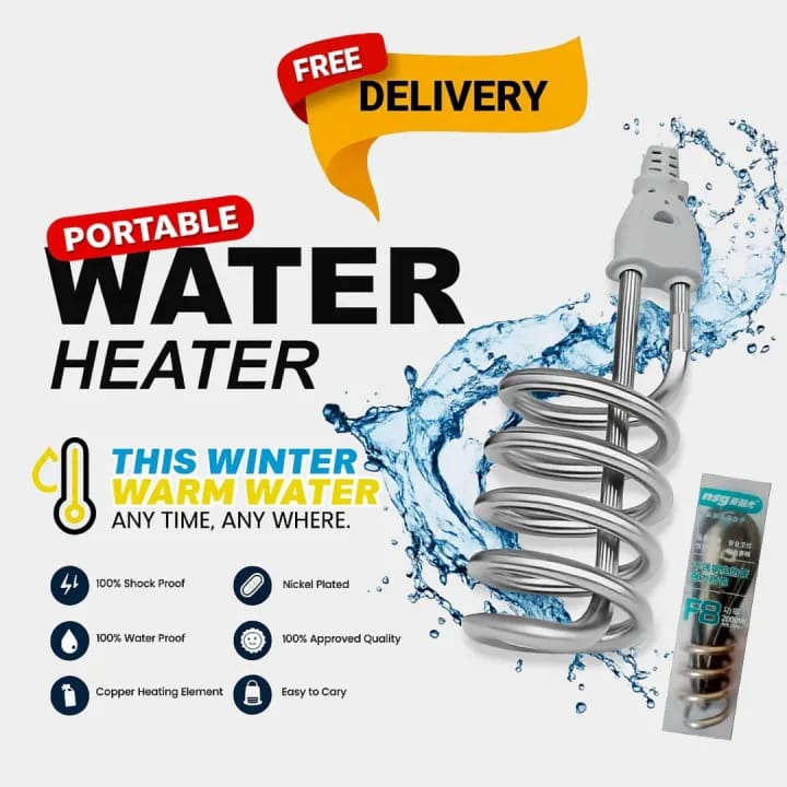 NSG F7 Electric Water Heating Rod 2500W perfect for winter weather  (with box)