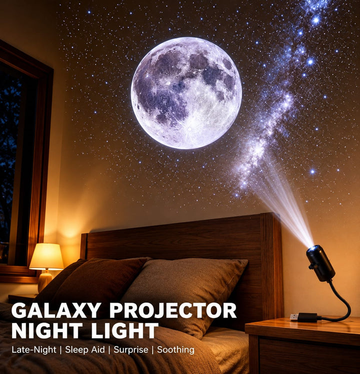 Moon & Earth Galaxy Projector Light | USB Powered