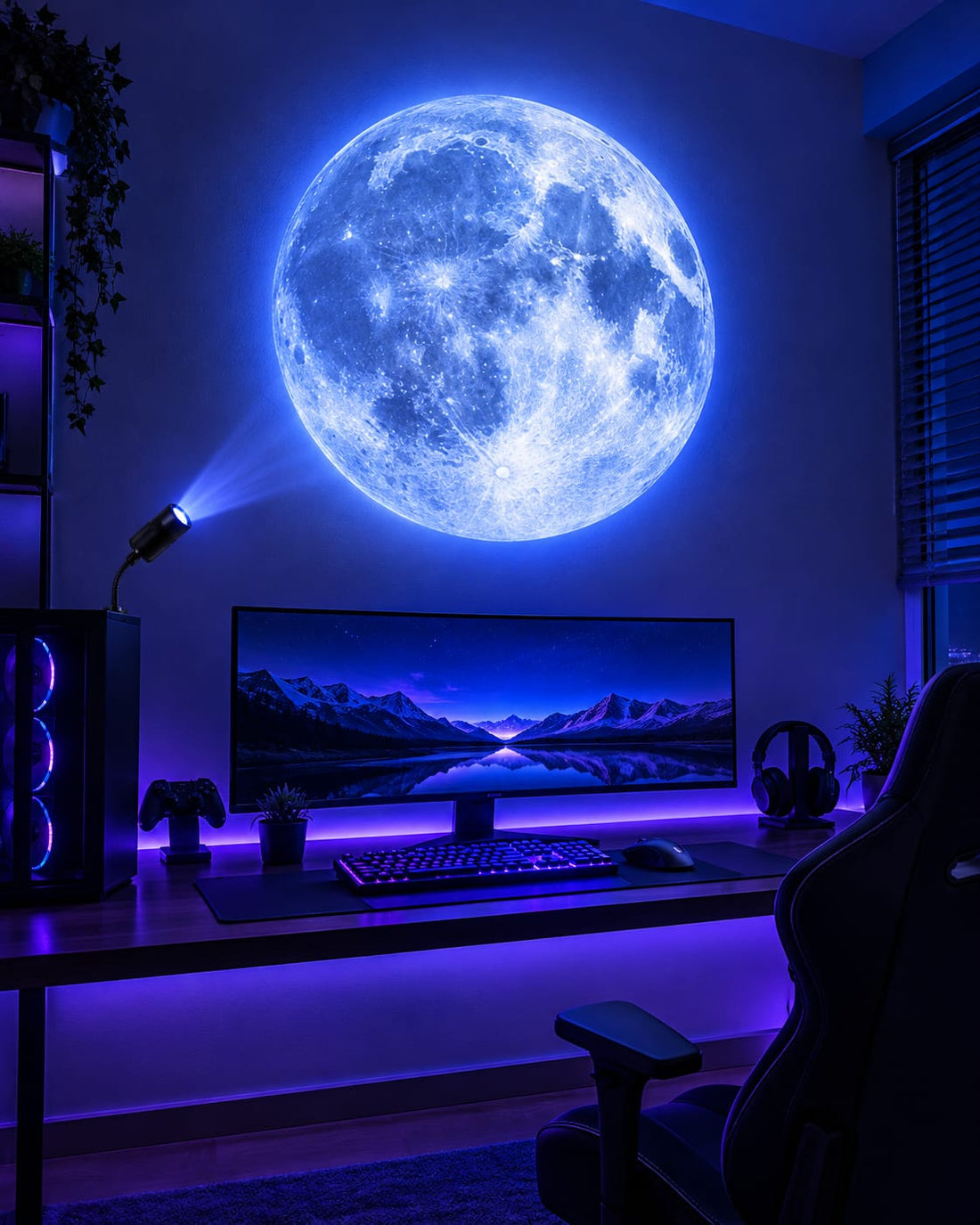 Moon & Earth Galaxy Projector Light | USB Powered